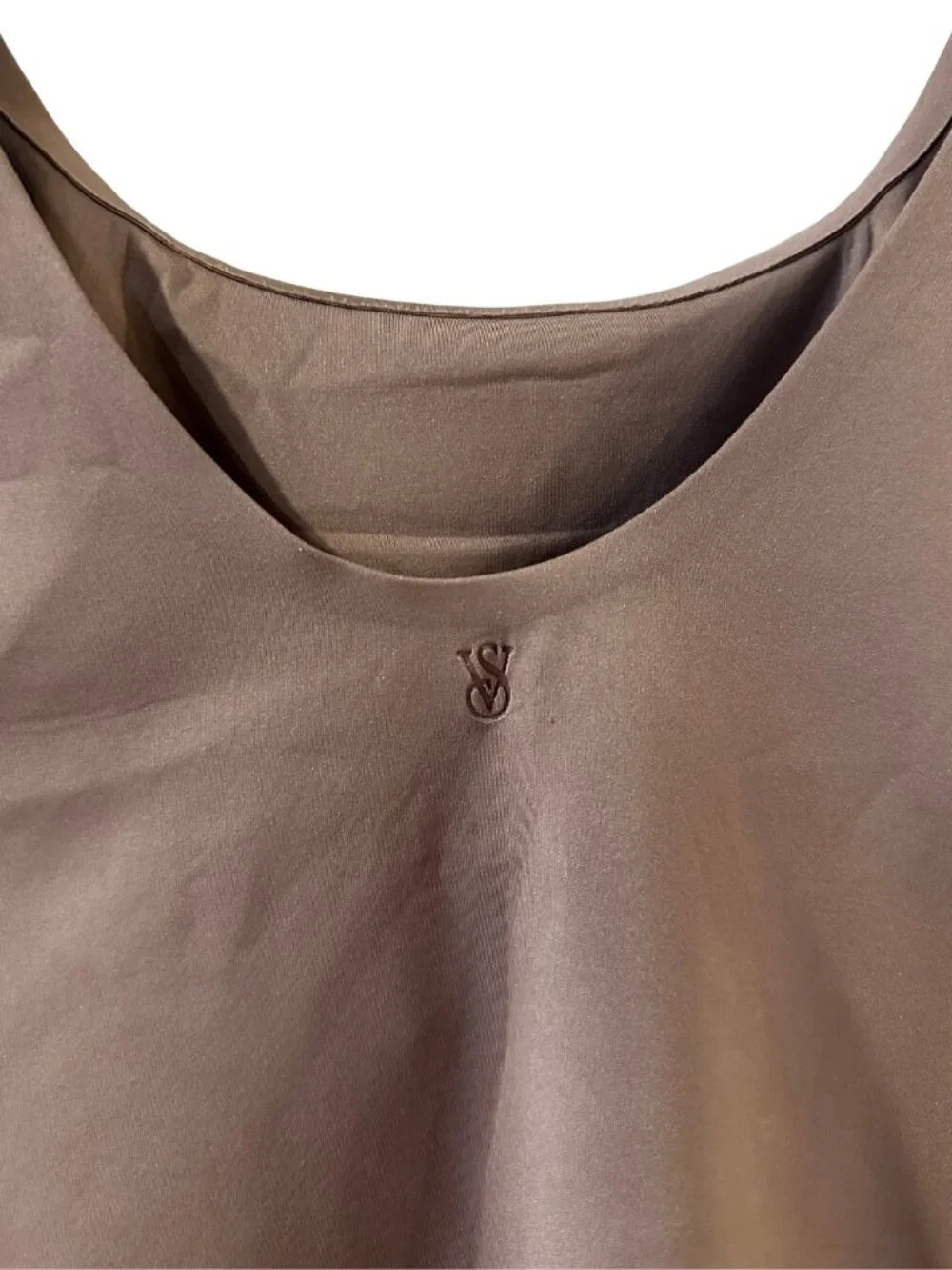 Victoria's Secret Luxe Contour Square Neck Bodysuit in Taupe - Size Small